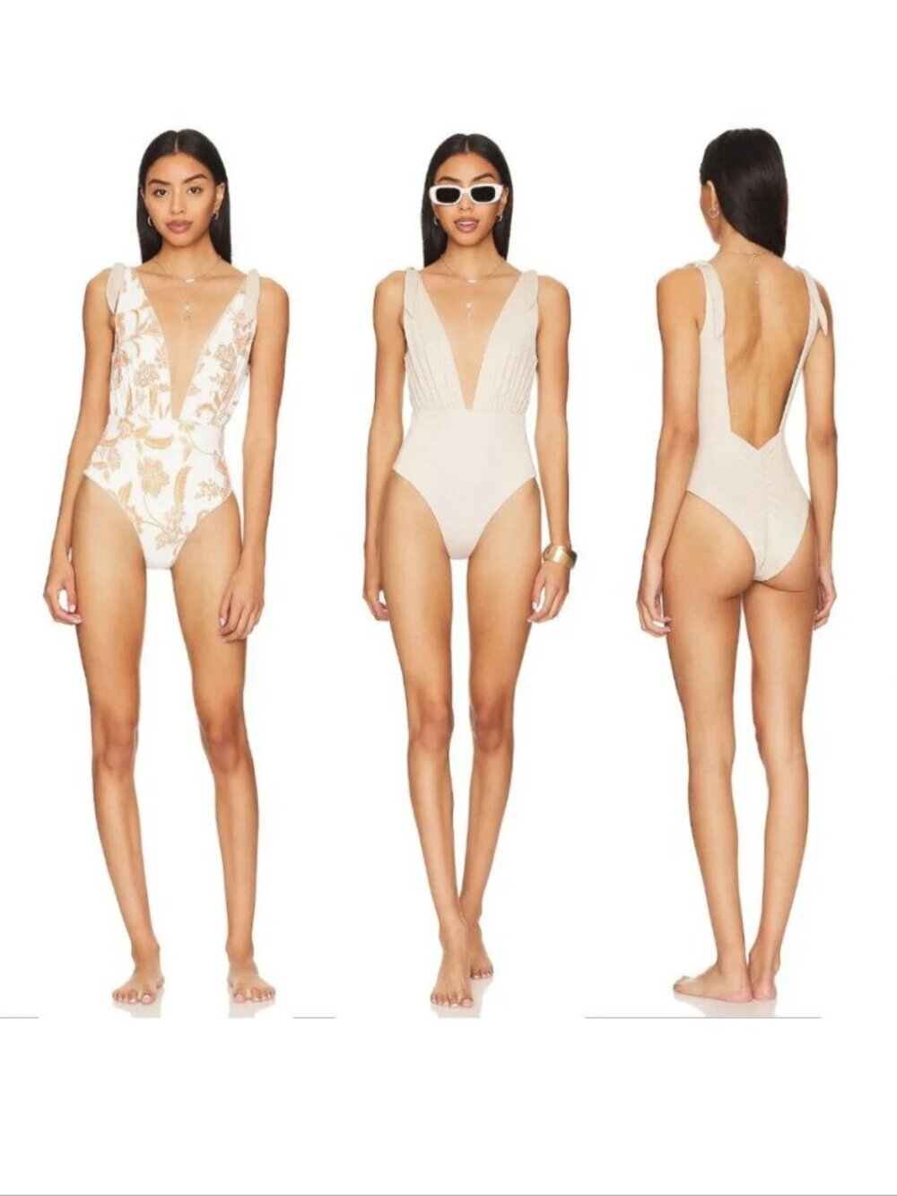 Maaji Nacar Plunge One Piece SWIMSUIT Size 2XL Reversible Gold Metallic